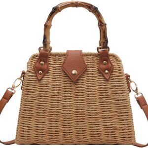 Cross Body Handbags for Women Straw Woven Beach Bag 2025 Summer Handmade Purses